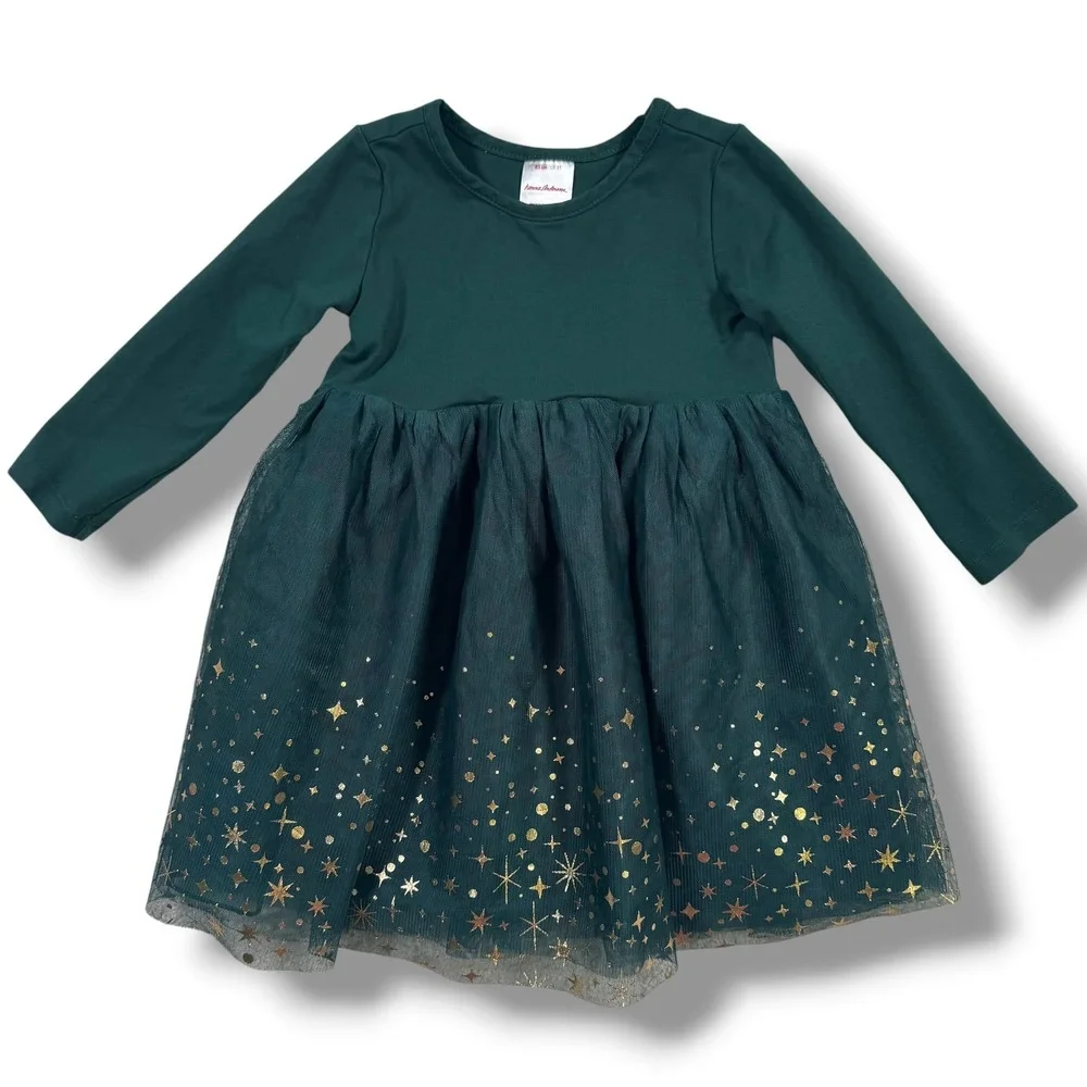 Hanna Andersson Tulle Shimmer Star Print Dress 2T Toddler Girls Christmas